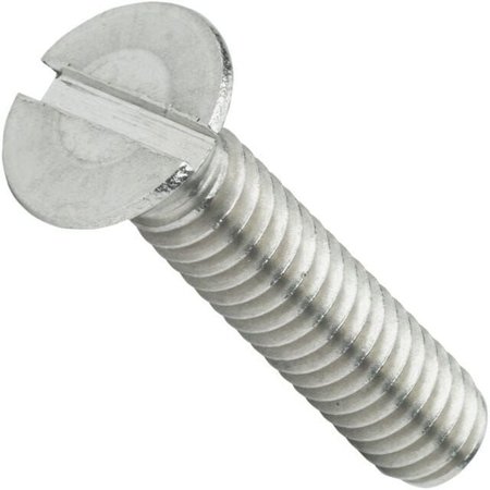 NEWPORT FASTENERS 1/4"-20 x 1 in Slotted Flat Machine Screw, Plain 18-8 Stainless Steel, 500 PK 168048-PR-500